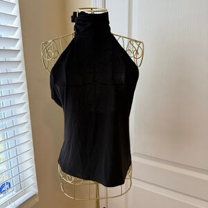 Women's COLLUSION Black High Neck Slinky Tank Top Size L